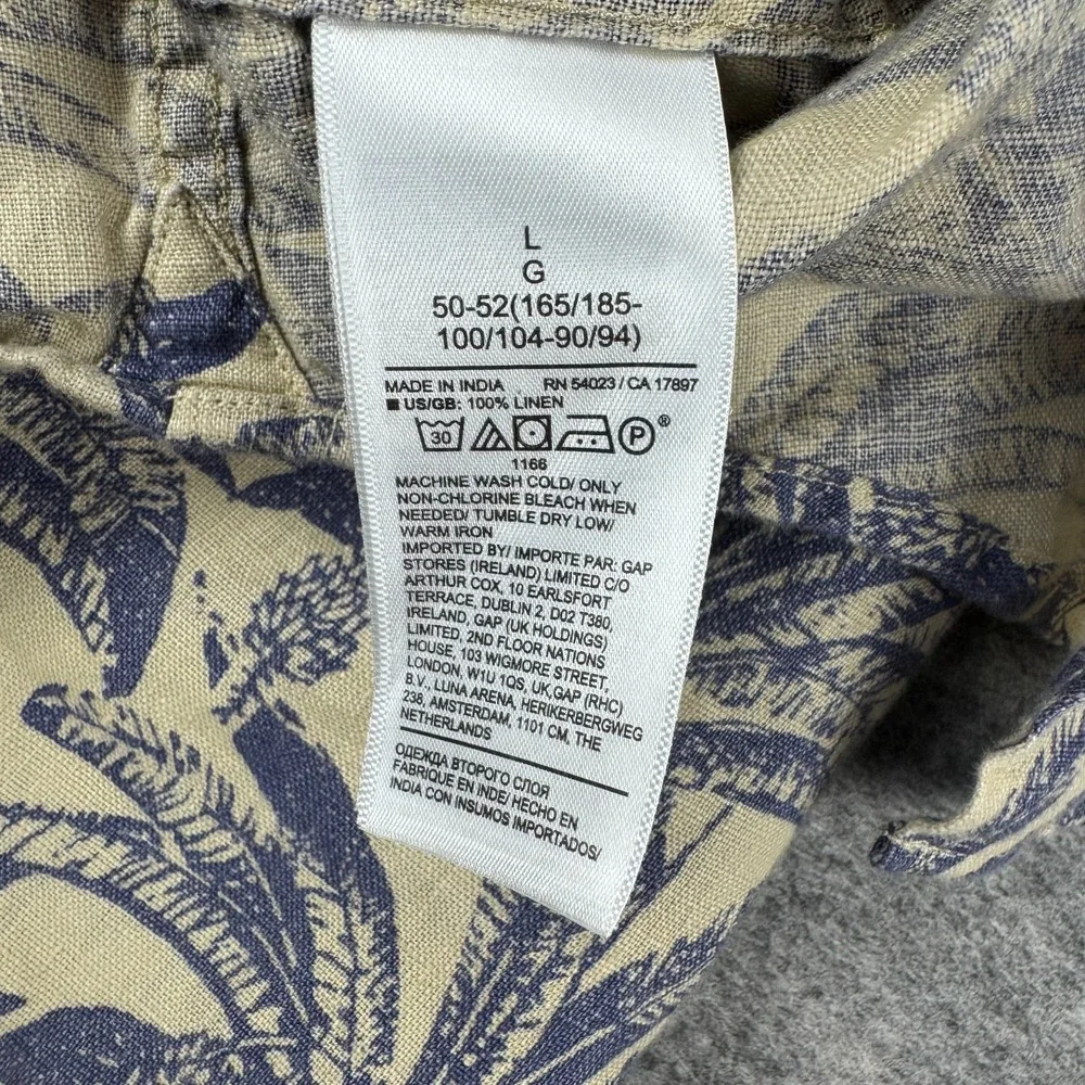 Banana Republic Linen Button Down Shirt Floral Pocket Mens Large L